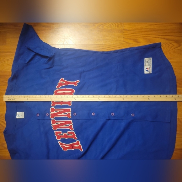 Russell Athletic Kennedy #20 Baseball Button Down Jersey XL Vintage? Blue & Red - Picture 3 of 13